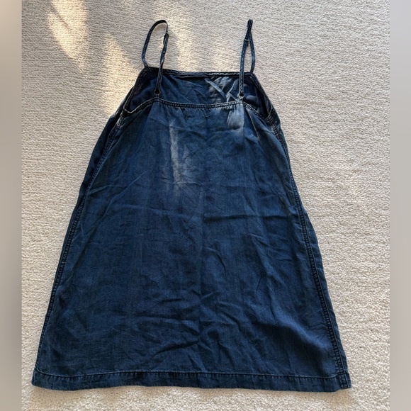 BDG Dark Blue Denim Spaghetti Straps Sleeveless Mini Dress Size Small - Picture 3 of 6